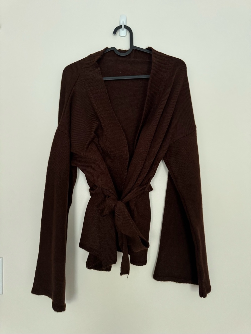 SHEIN Dark Brown Wrap Cardigan